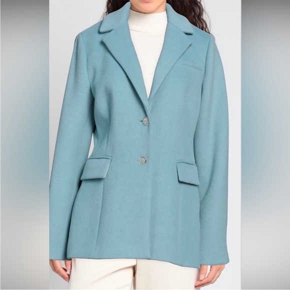 LoveShackFancy Jackets & Blazers - LoveShackFancy Lula Wool Blend Blazer Coat Robin’s Egg Blue - Crystal Buttons- 6